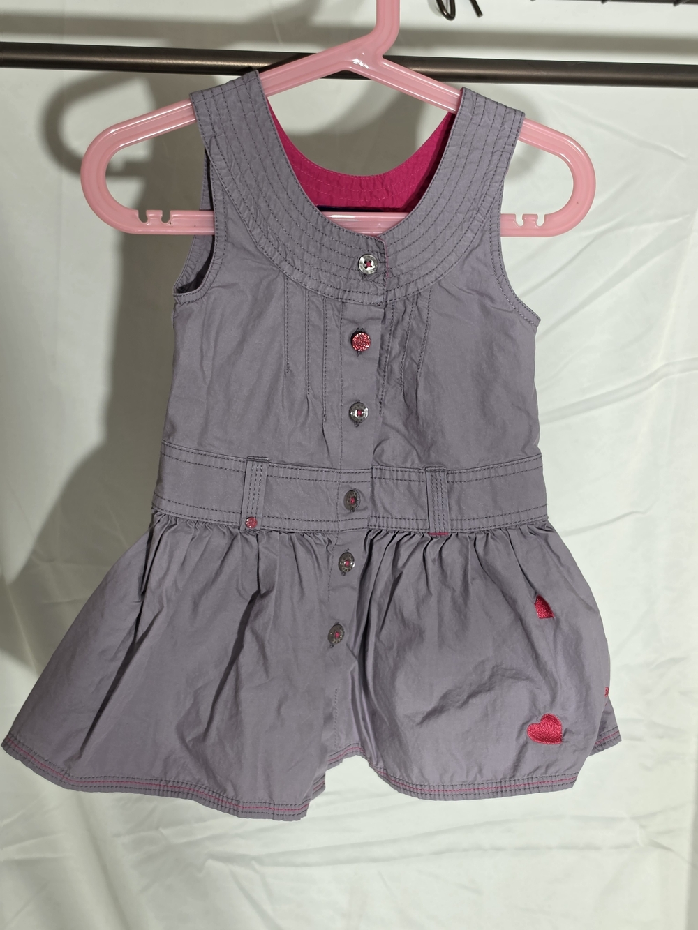 Mexx Purple Dress-Style Skirted Top with Pink Heart Accents
